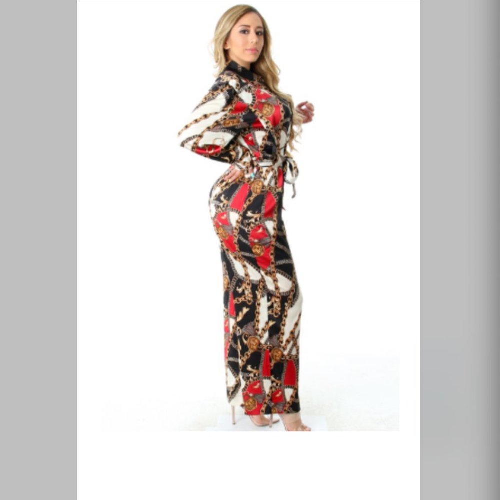 Chain Link Print Jumpsuit
